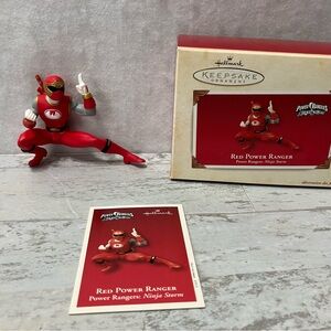 2003 Red Power Ranger Ninja Storm Hallmark Keepsake Ornament New In Box W/ Card